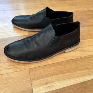 Vince Black Leather Slip on Shoe